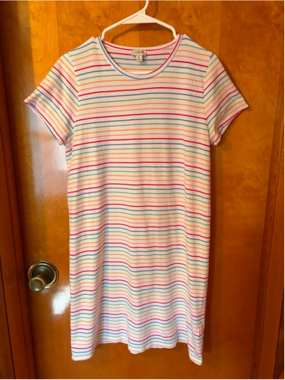 Women's J.CREW Striped Rainbow T-shirt Dress M